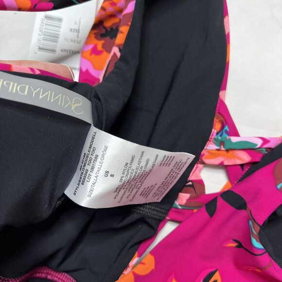 Skinny Dippers HOT HOUSE PINK Too Too Plunge Skirt One Piece Swimsuit Small New - Picture 5 of 5